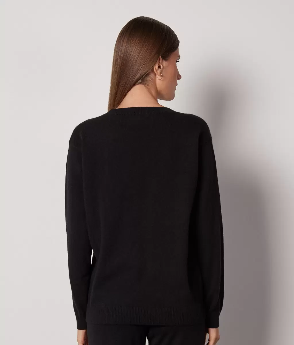 Falconeri Camisola Em Ultrasoft Cashmere Com Decote Em Barco Camisolas Decote Redondo Black Senhora - 2