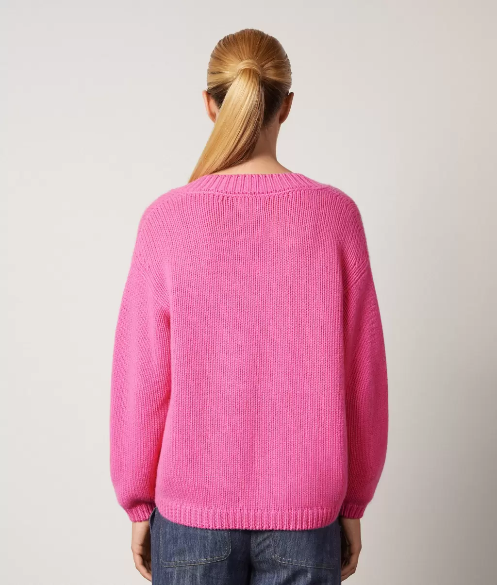 Camisolas Decote Em V Falconeri Pink Camisola Com Decote Em V Em Malha De Ultrasoft Cashmere Senhora - 2