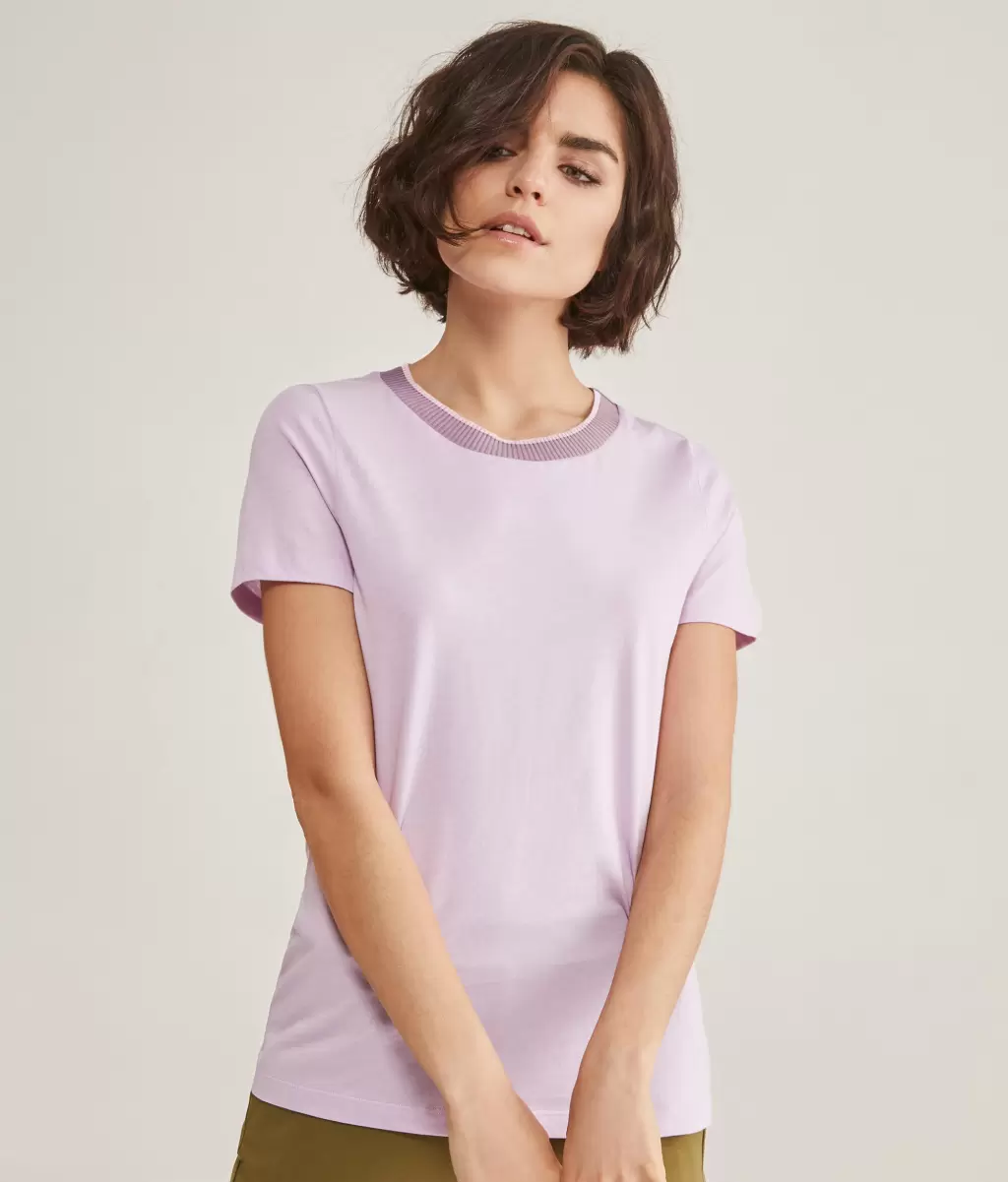 Tops E T-Shirts T-Shirt Decote Redondo Senhora Falconeri Violet - 1
