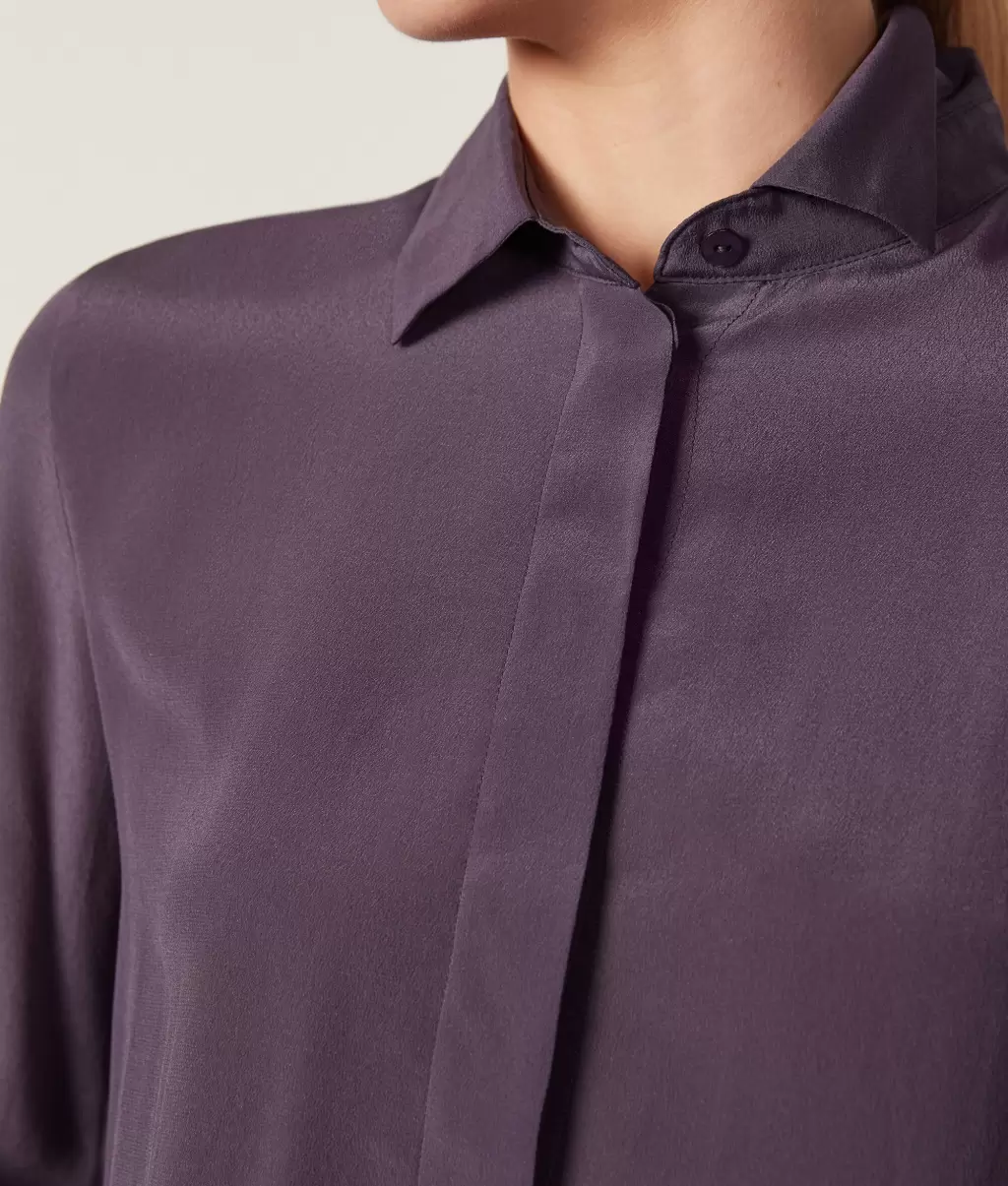 Falconeri Camisas E Blusas Violet Senhora Camisa De Seda Com Colarinho - 3