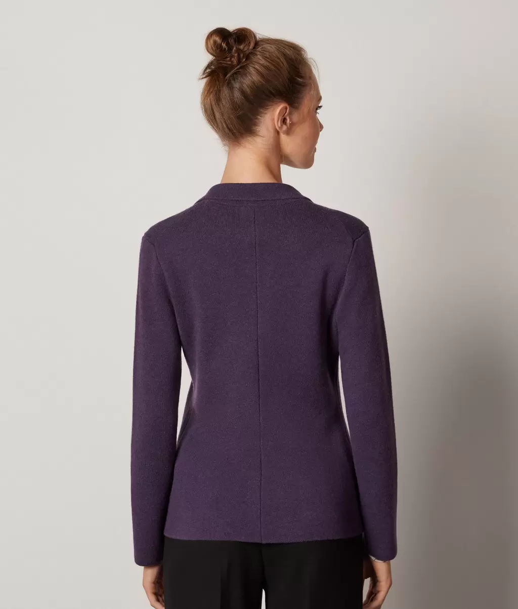 Casaco Tweed Em Lã Senhora Jaquetas E Blazers Falconeri Violet - 2