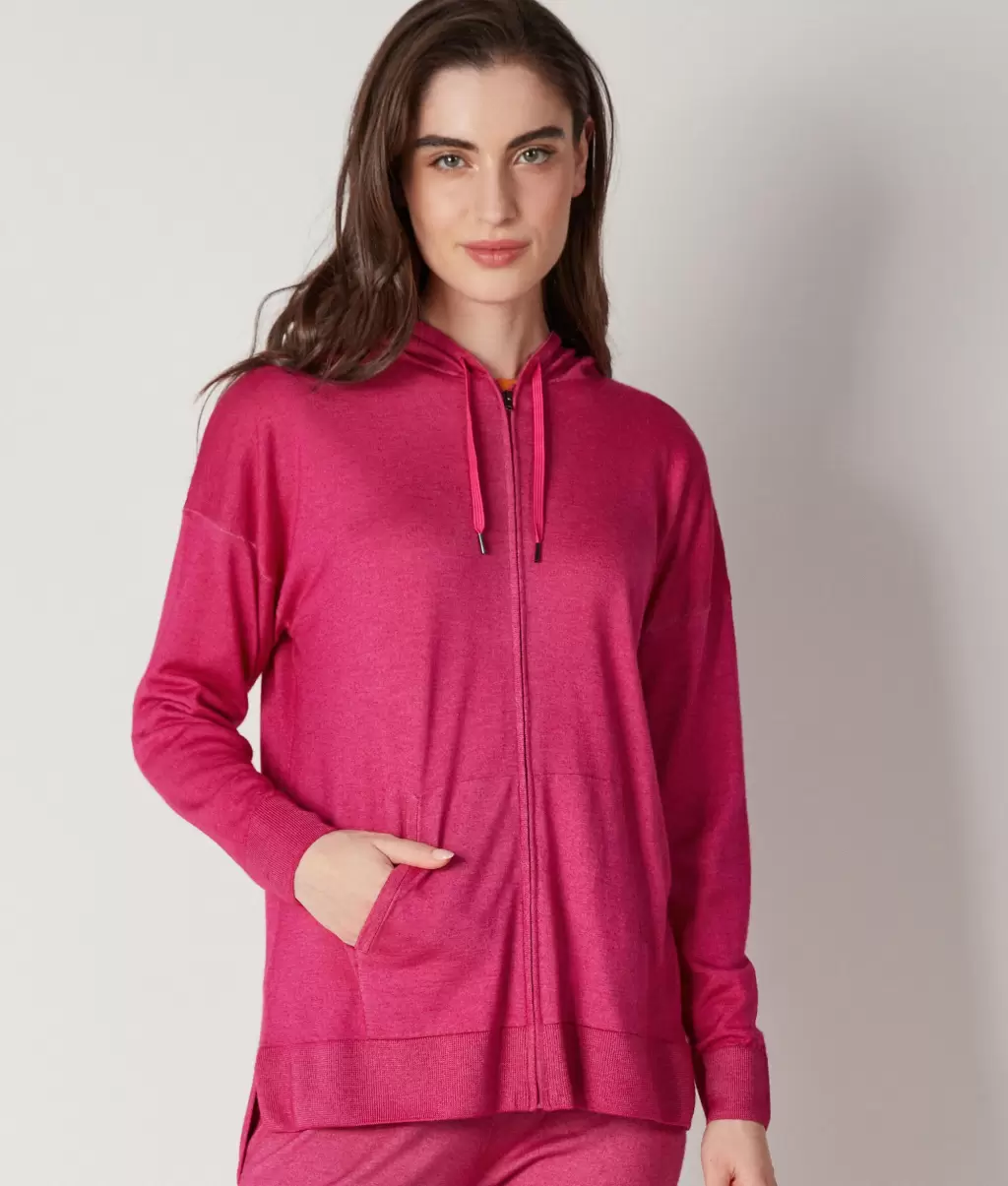 Falconeri Camisolas Felpa Pink Senhora Sweatshirt Com Fecho De Correr Em Ultrafine Cashmere - 1