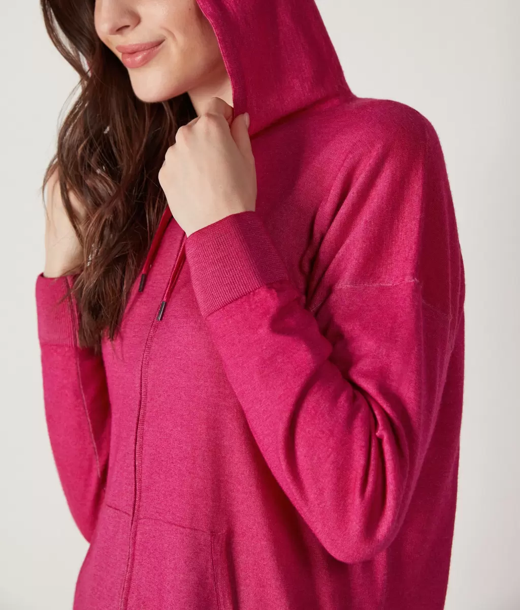 Falconeri Camisolas Felpa Pink Senhora Sweatshirt Com Fecho De Correr Em Ultrafine Cashmere - 3
