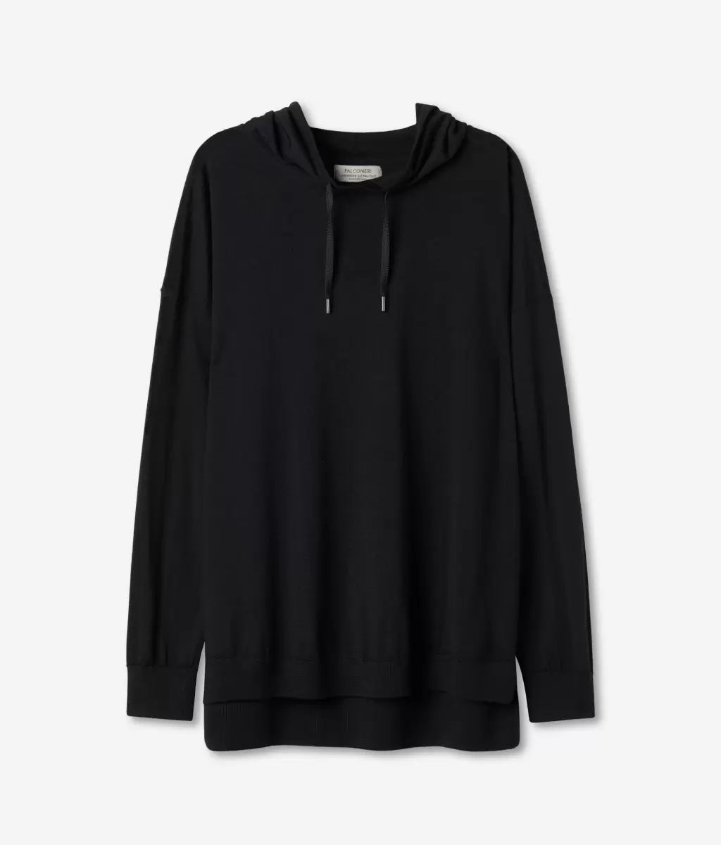 Camisolas Felpa Senhora Black Sweatshirt Em Ultrafine Cashmere Falconeri - 4