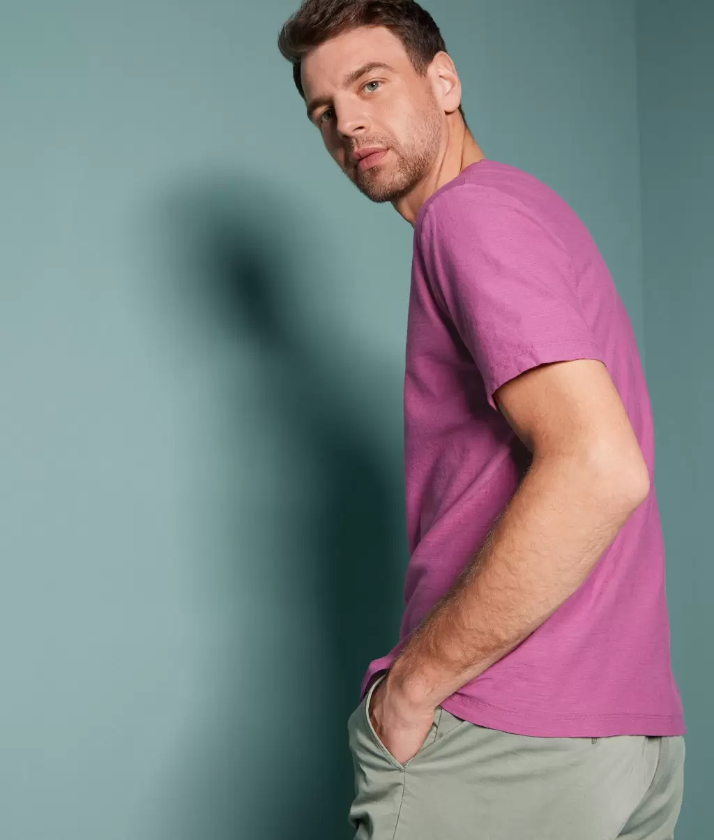 Homem Falconeri T-Shirts E Polos T-Shirt Em Algodão Twist Pink