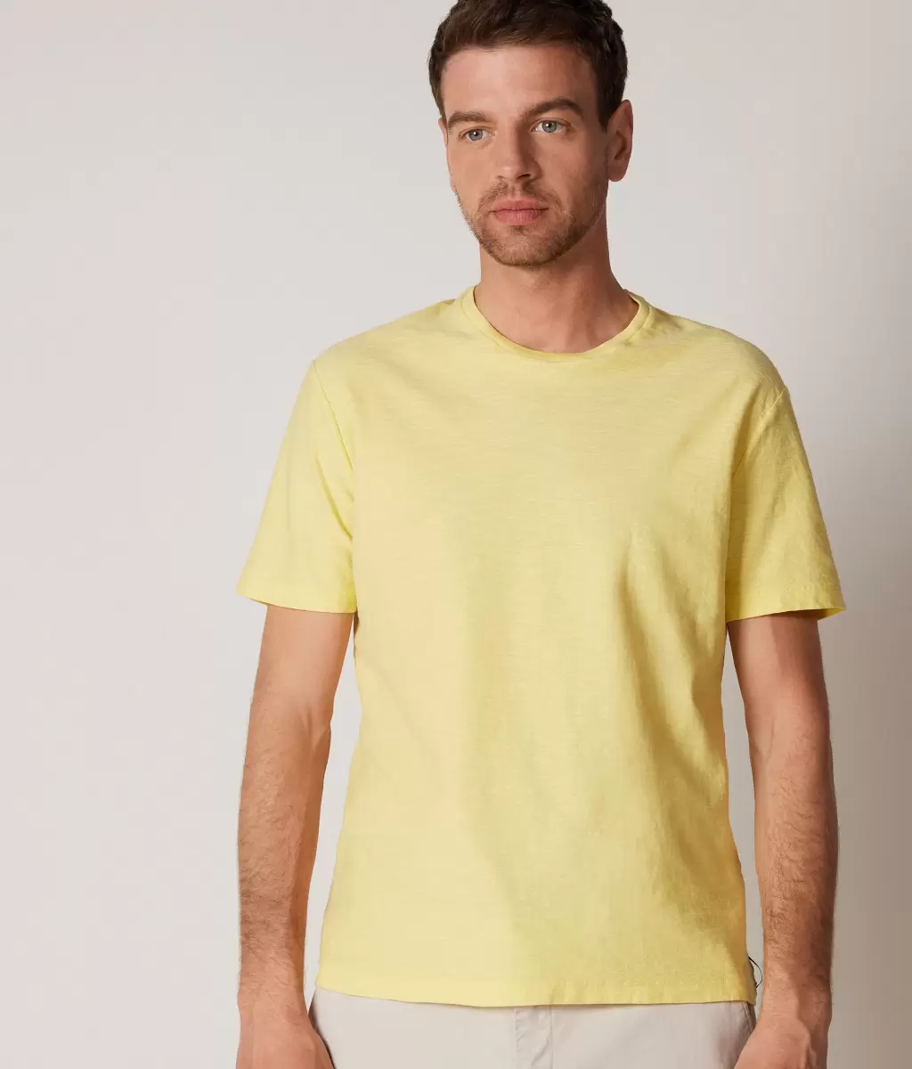 Falconeri Yellow Homem T-Shirts E Polos T-Shirt Em Algodão Twist - 1