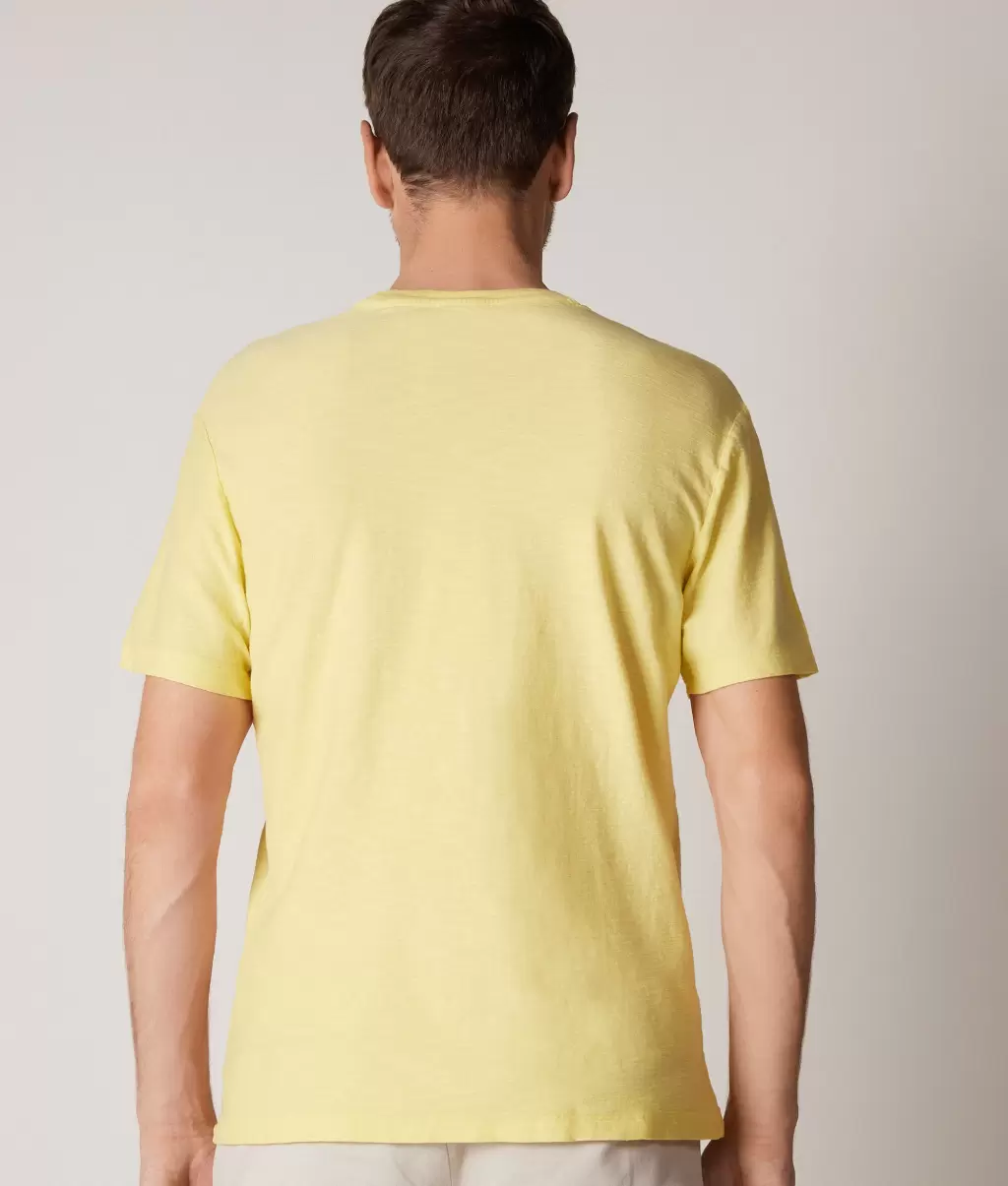 Falconeri Yellow Homem T-Shirts E Polos T-Shirt Em Algodão Twist - 2