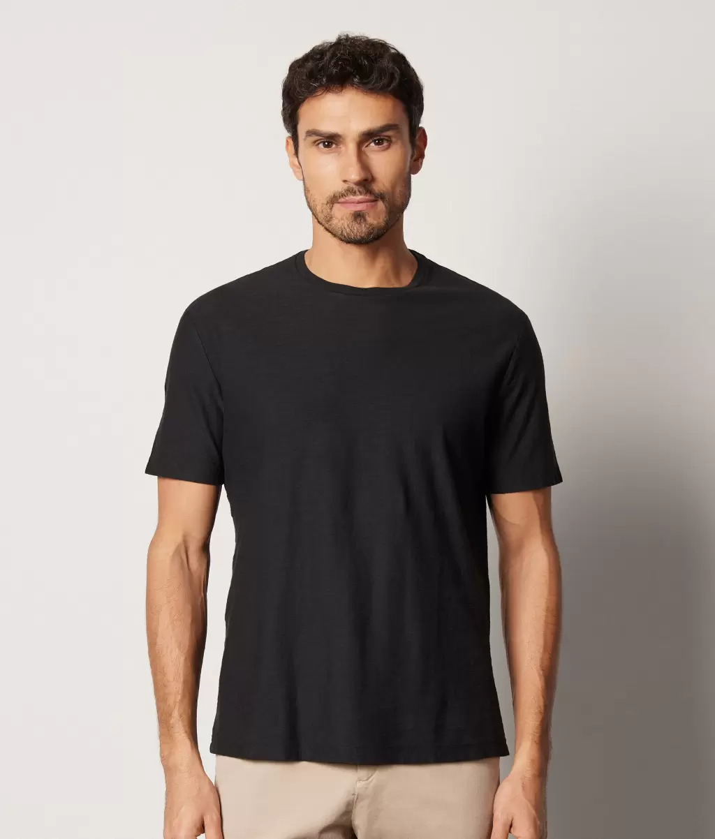 T-Shirts E Polos Falconeri T-Shirt Em Algodão Twist Homem Black - 1