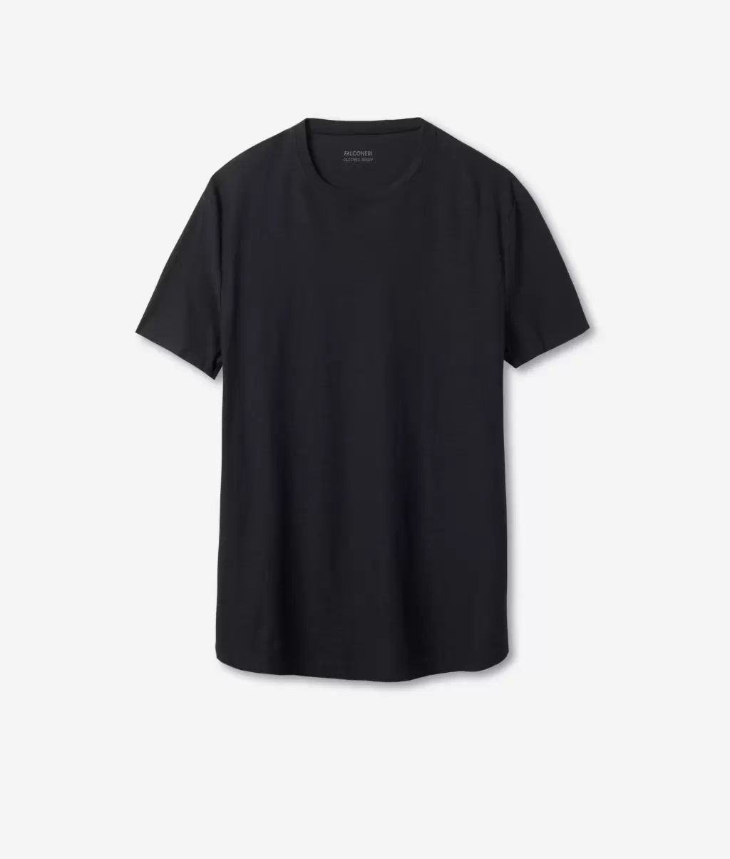 T-Shirts E Polos Falconeri T-Shirt Em Algodão Twist Homem Black - 4