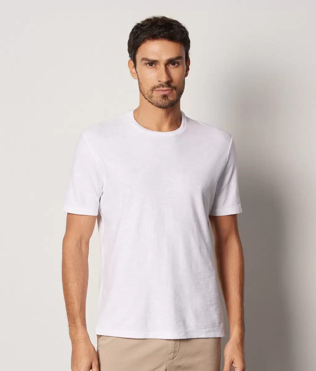 T-Shirts E Polos Homem Falconeri White T-Shirt Em Algodão Twist - 1