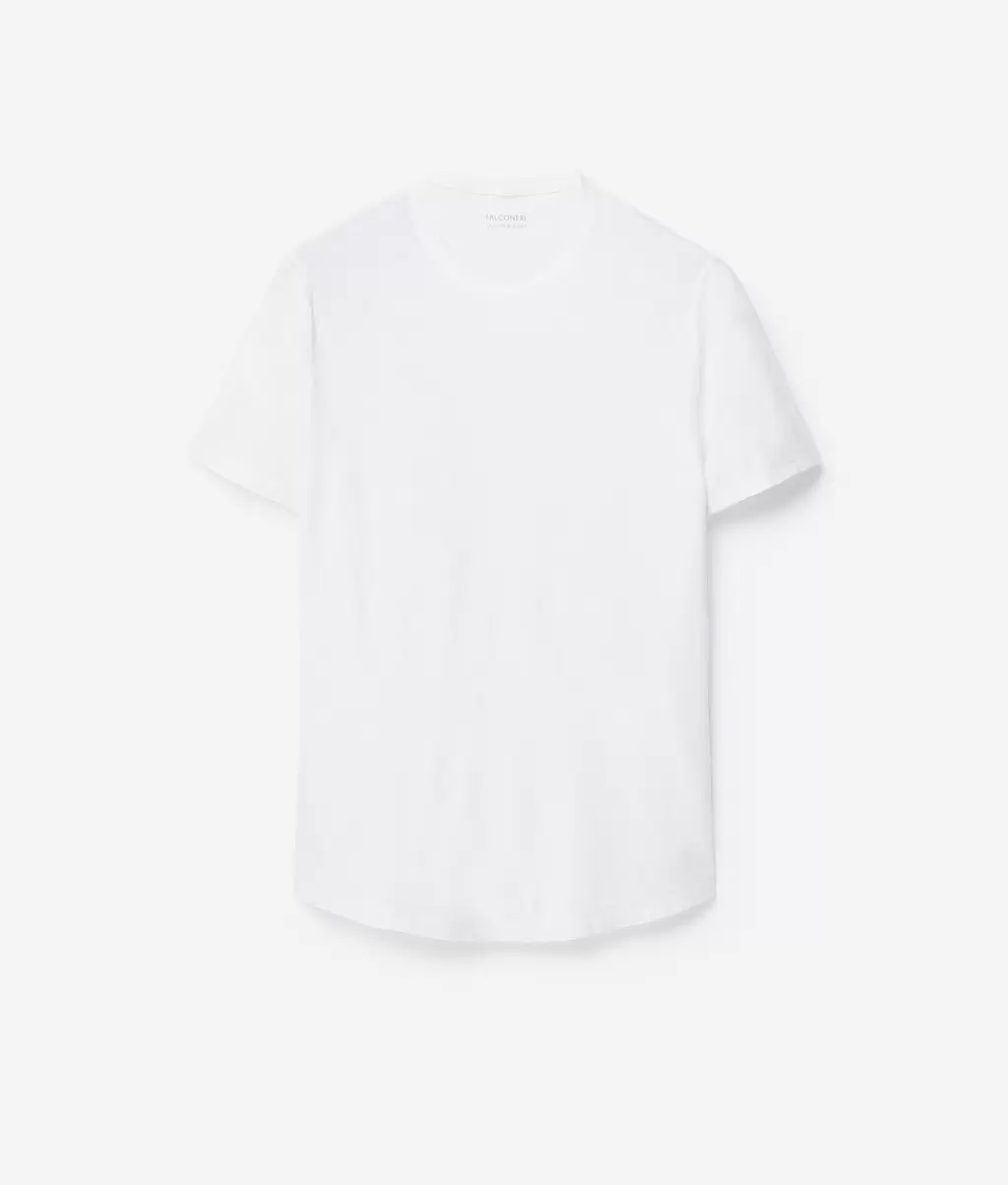 T-Shirts E Polos Homem Falconeri White T-Shirt Em Algodão Twist - 4