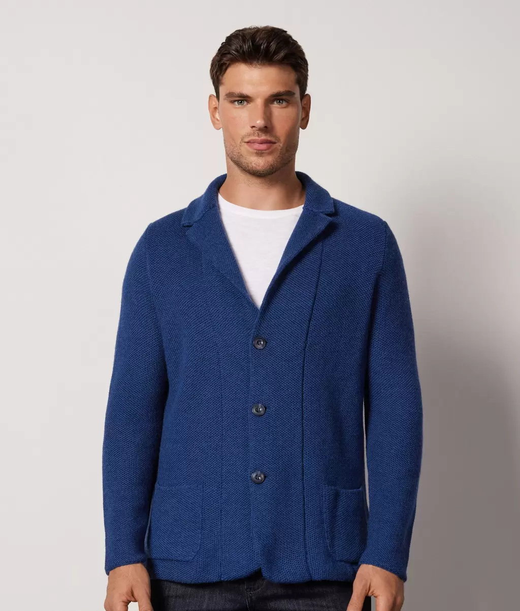 Casaco De Lã Jaquetas E Blazers Homem Blue Falconeri - 1