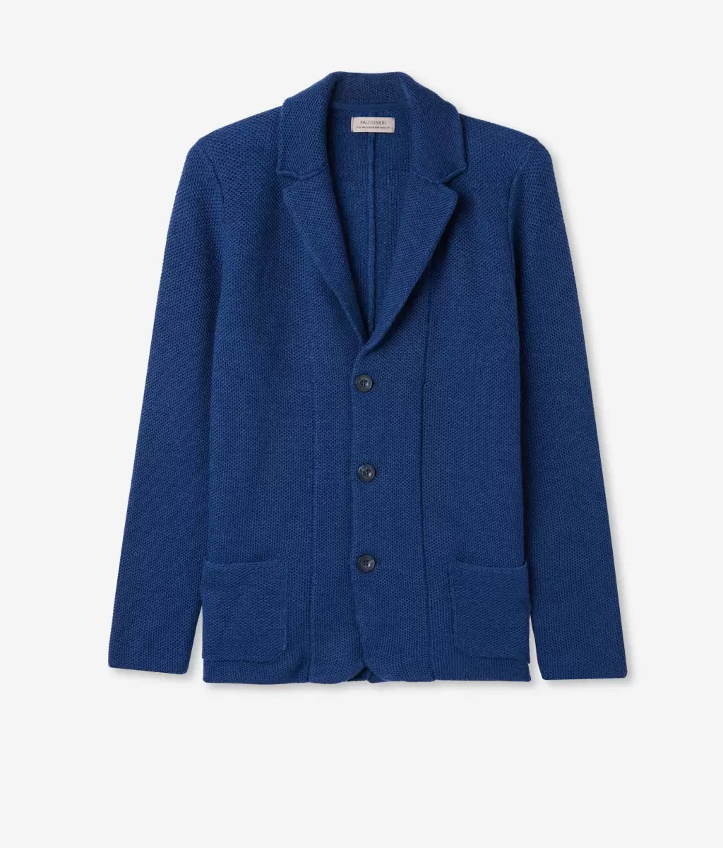 Casaco De Lã Jaquetas E Blazers Homem Blue Falconeri - 4