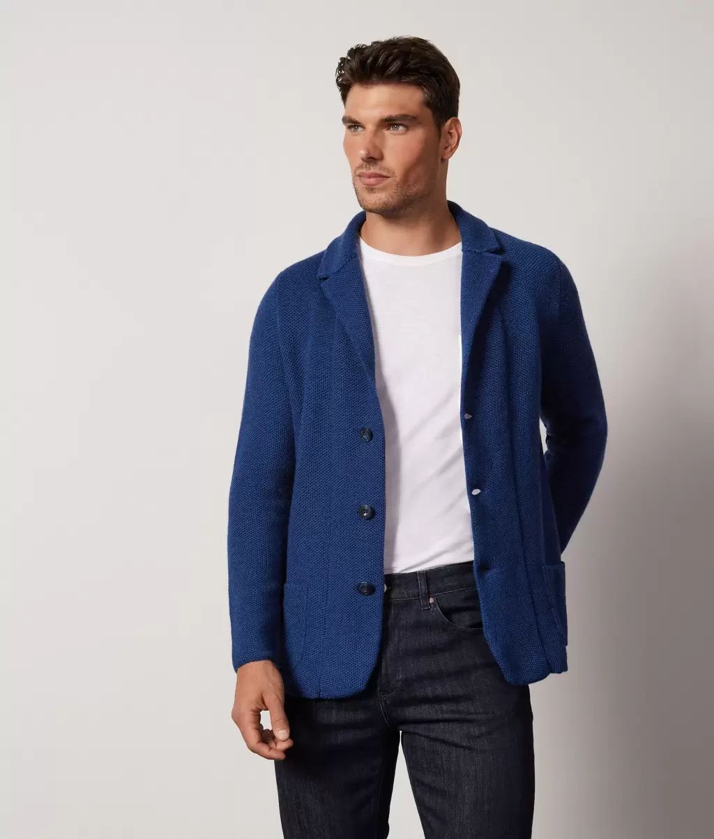 Casaco De Lã Jaquetas E Blazers Homem Blue Falconeri