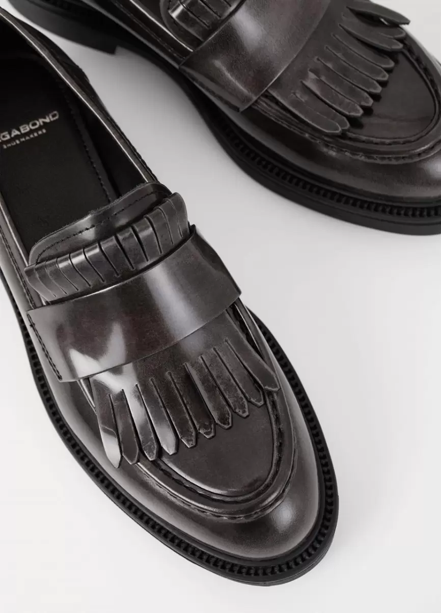 Vagabond Dark Grey Polished Leather Loafers Promoção Alex W Loafer Mulher - 3