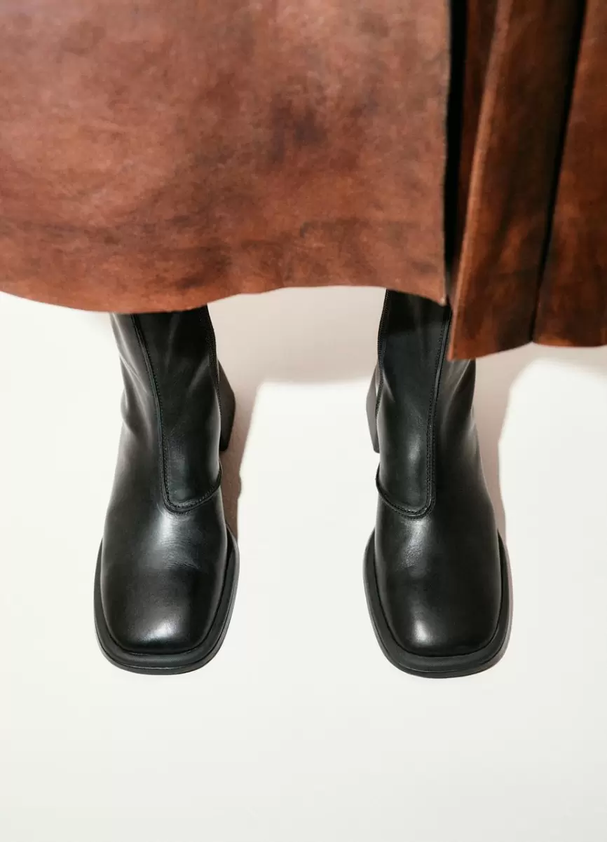 Disponível Mulher Black Leather Botas Vagabond Ansie Boots