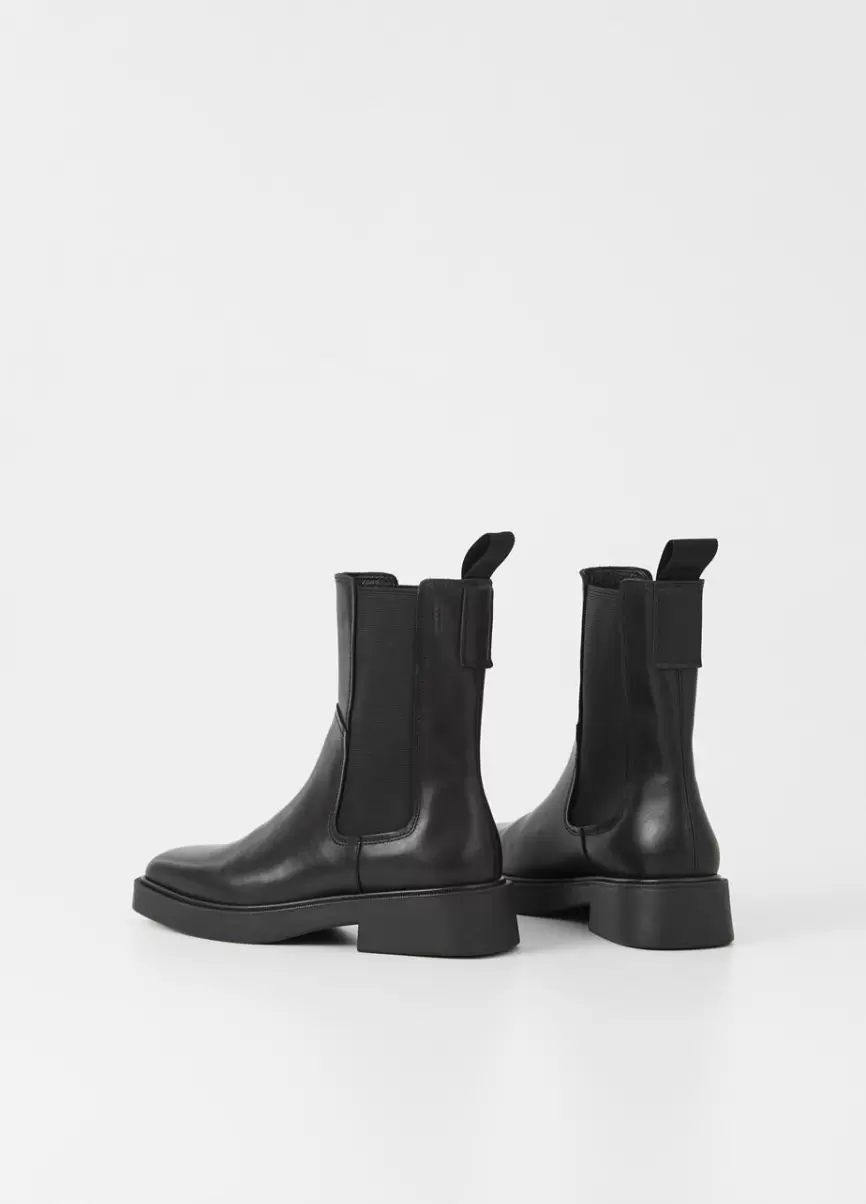 Black Leather Mulher Botas Vagabond Inovação Jillian Boots - 4