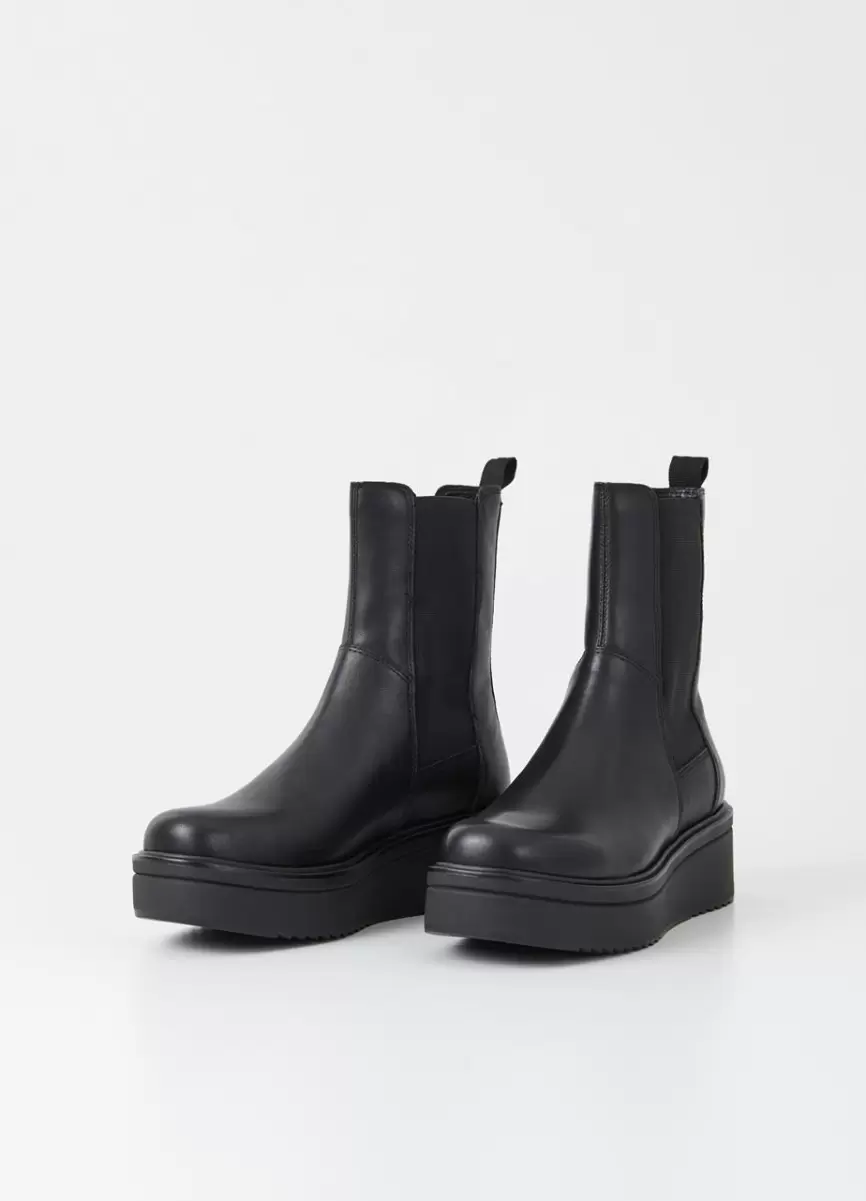 Botas Black Leather Vagabond Padrão Mulher Tara Boots - 2