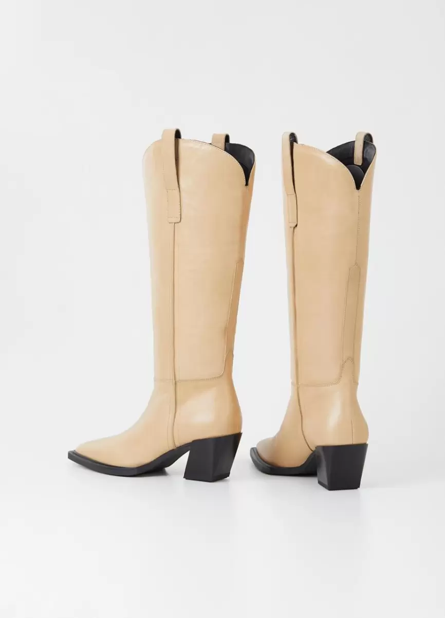 Alina Tall Boots Beige Leather Mulher Preço De Custo Vagabond Botas - 3