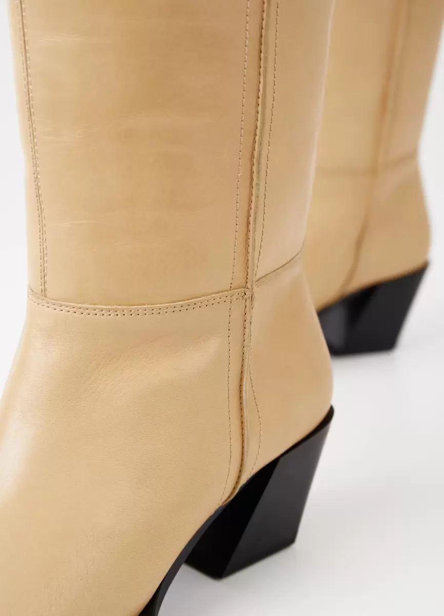 Alina Tall Boots Beige Leather Mulher Preço De Custo Vagabond Botas