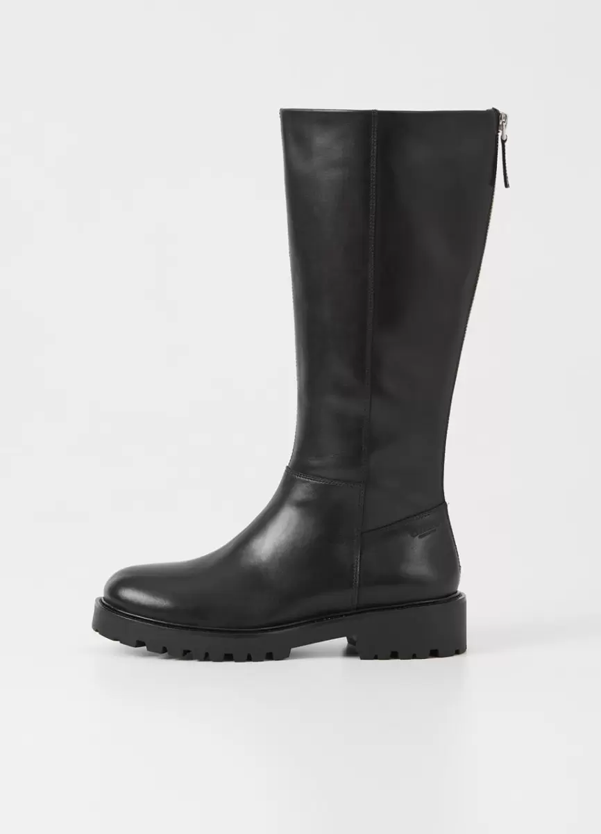 Botas Black Leather Kenova Tall Boots Moda Mulher Vagabond - 1