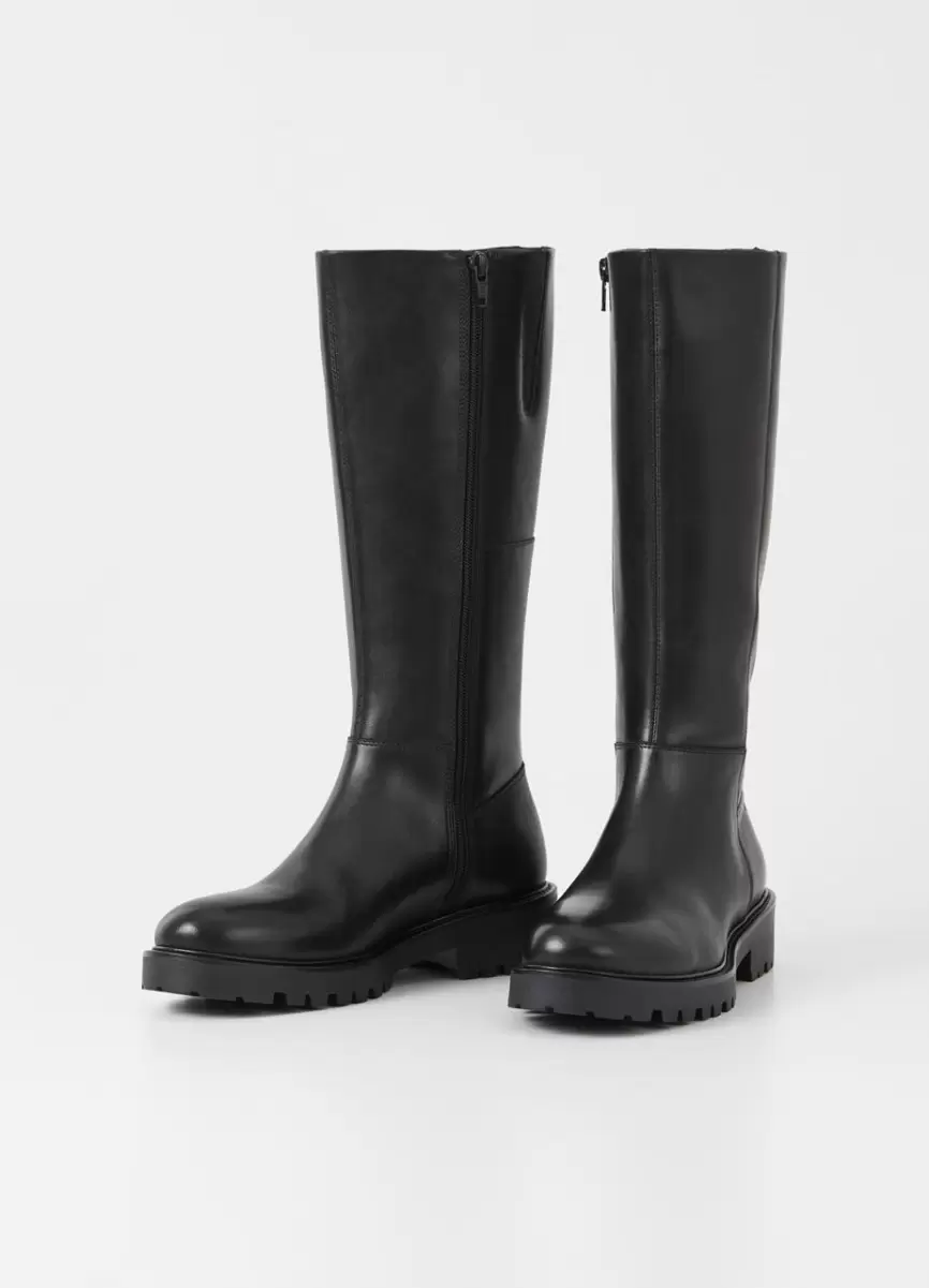 Botas Black Leather Kenova Tall Boots Moda Mulher Vagabond - 2