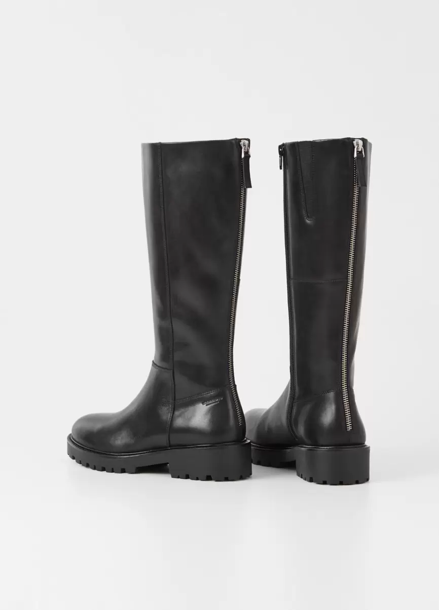Botas Black Leather Kenova Tall Boots Moda Mulher Vagabond - 3
