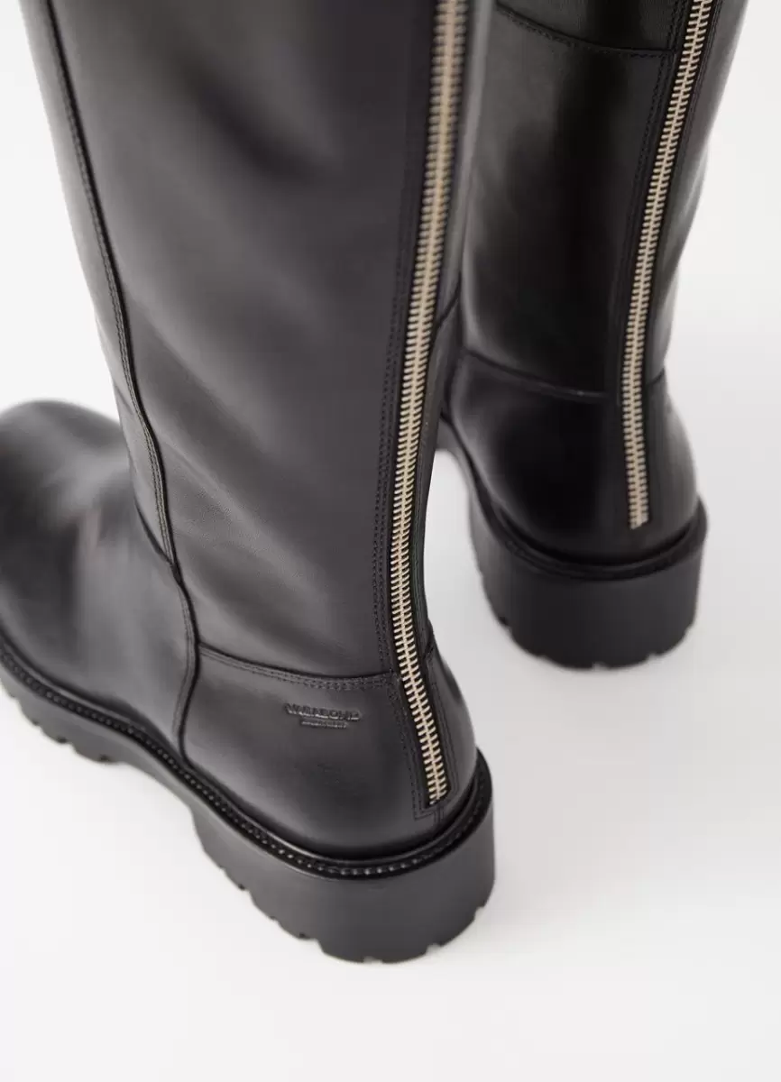Botas Black Leather Kenova Tall Boots Moda Mulher Vagabond - 4