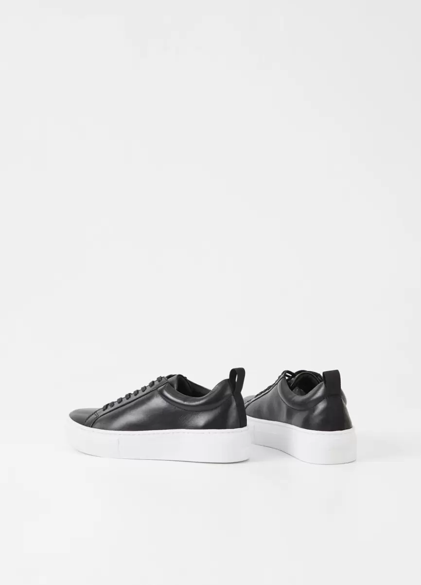 Black Leather Sapatilhas Zoe Platform Sneakers Vagabond Qualidade Mulher - 2