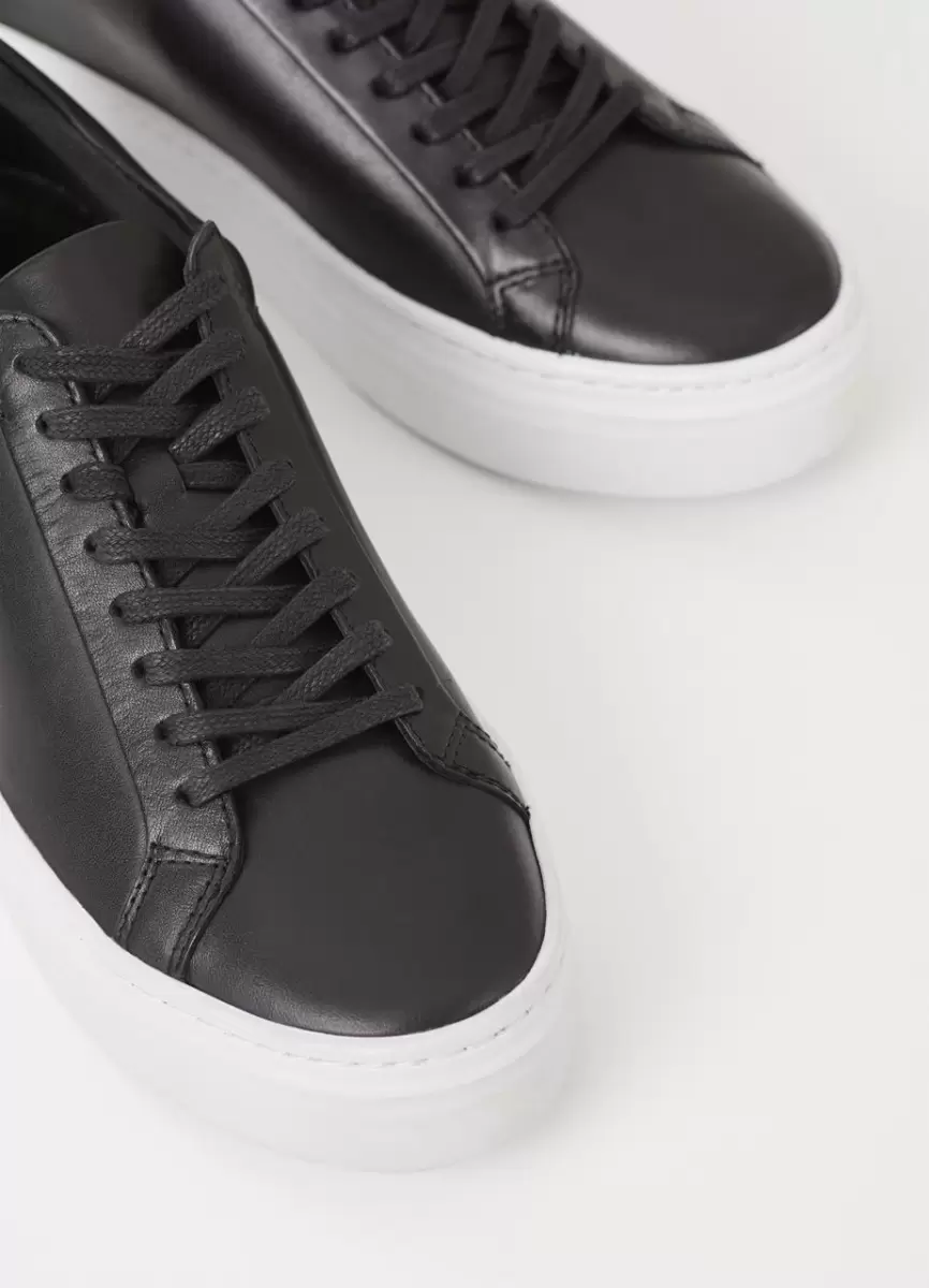 Black Leather Sapatilhas Zoe Platform Sneakers Vagabond Qualidade Mulher - 3