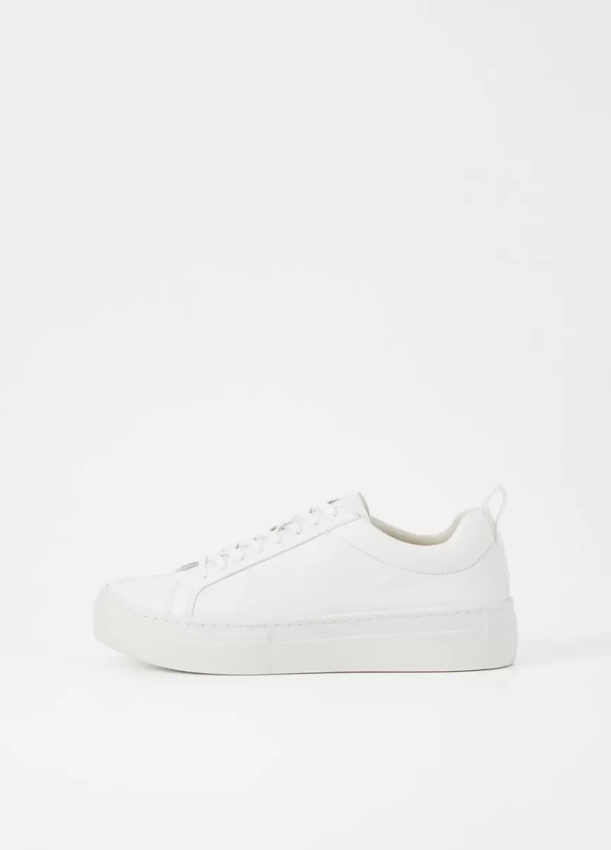 Garantia Mulher Sapatilhas White Leather Vagabond Zoe Platform Sneakers - 1