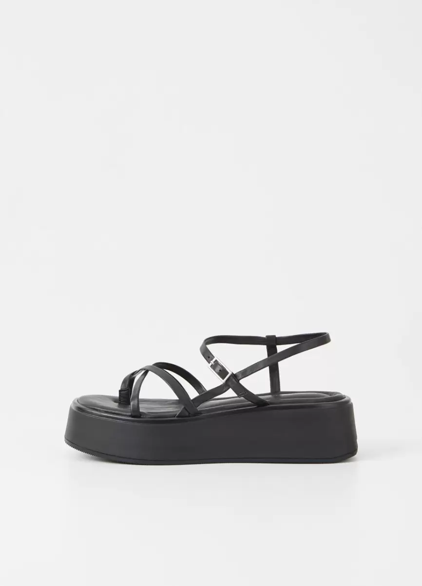 Courtney Sandals Sandálias Preço Com Desconto Black Leather Mulher Vagabond - 1