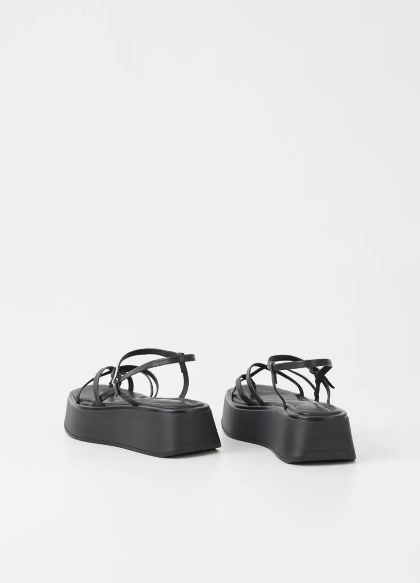 Courtney Sandals Sandálias Preço Com Desconto Black Leather Mulher Vagabond - 3