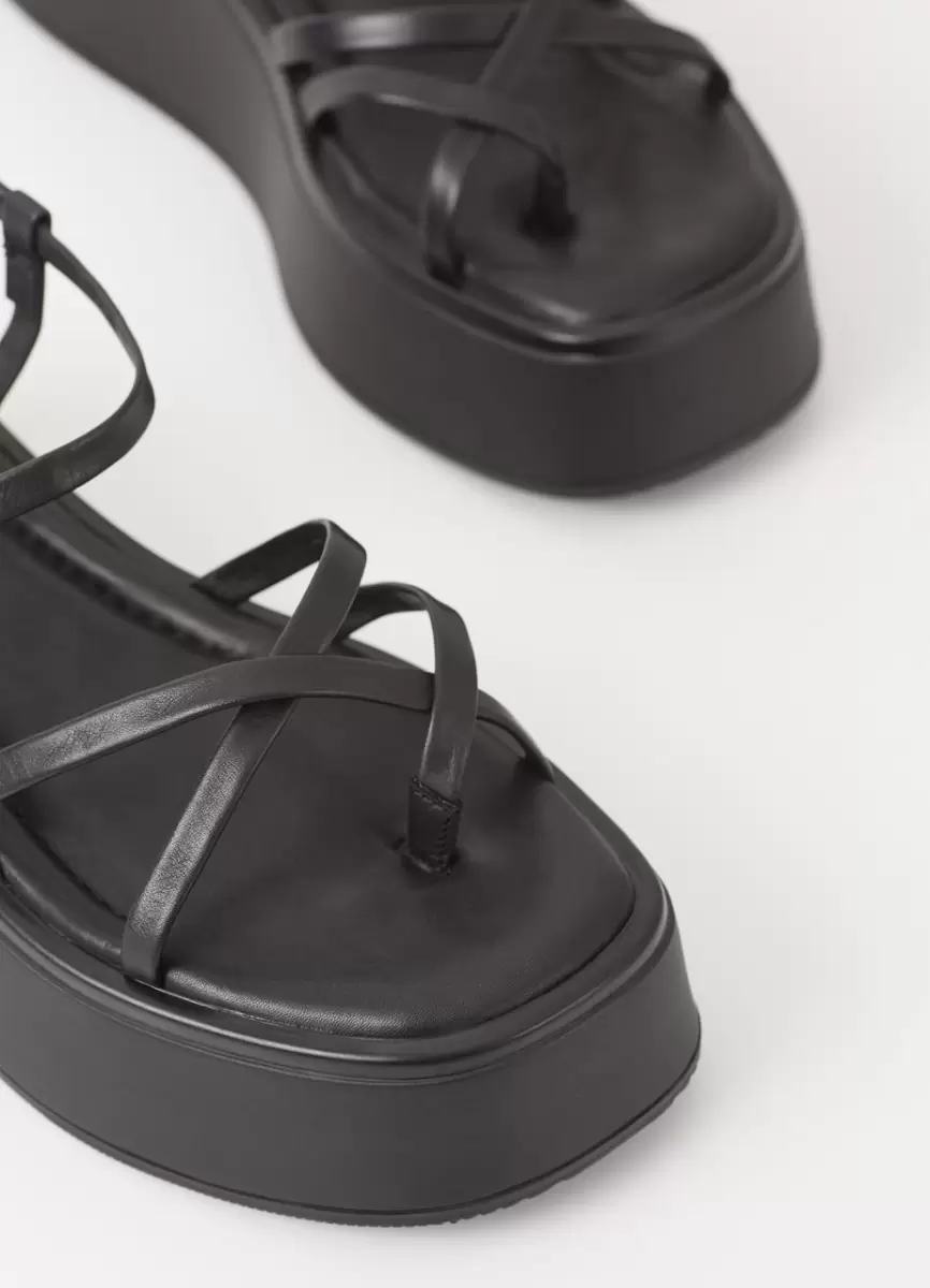 Courtney Sandals Sandálias Preço Com Desconto Black Leather Mulher Vagabond - 4