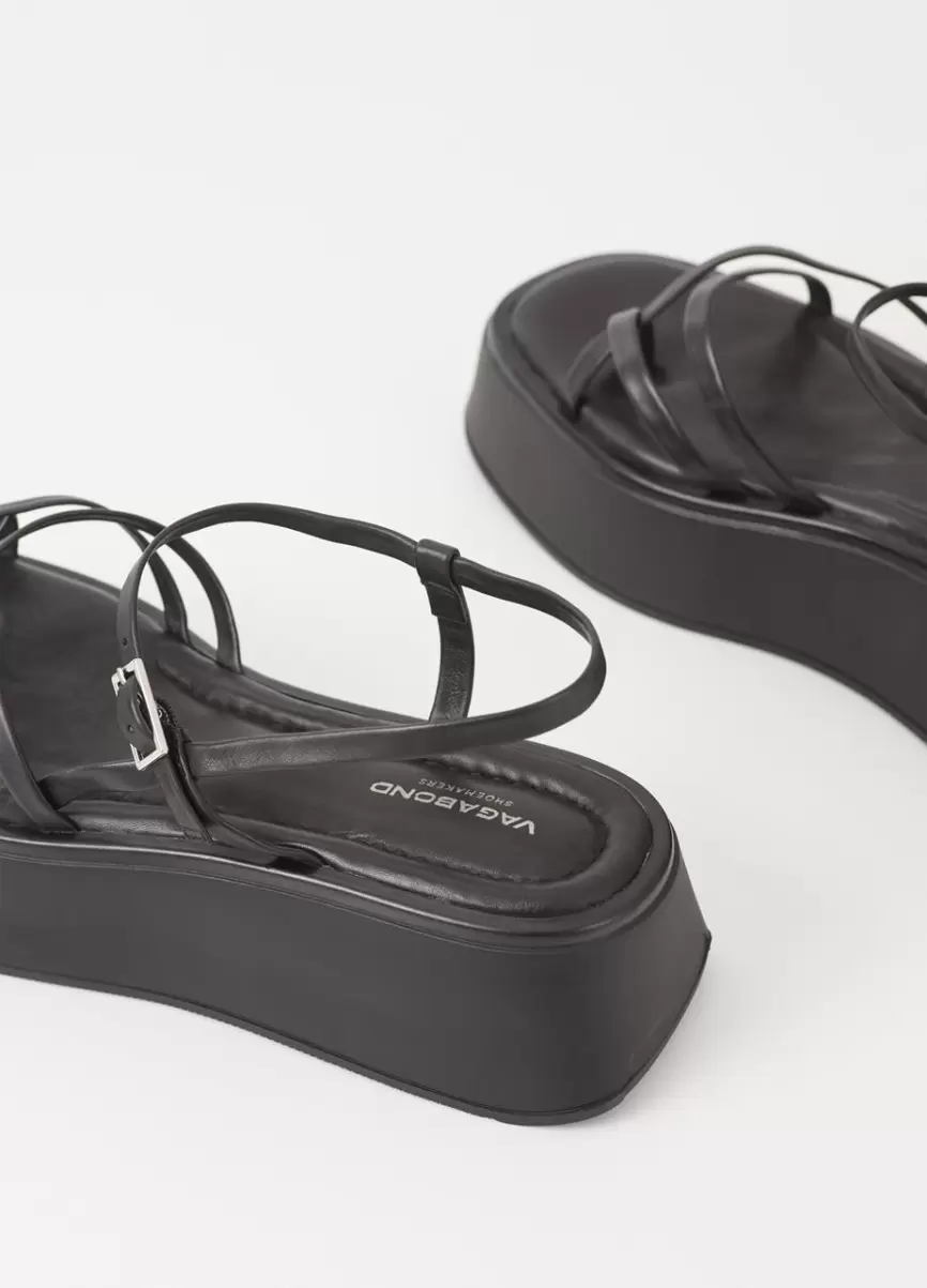 Courtney Sandals Sandálias Preço Com Desconto Black Leather Mulher Vagabond