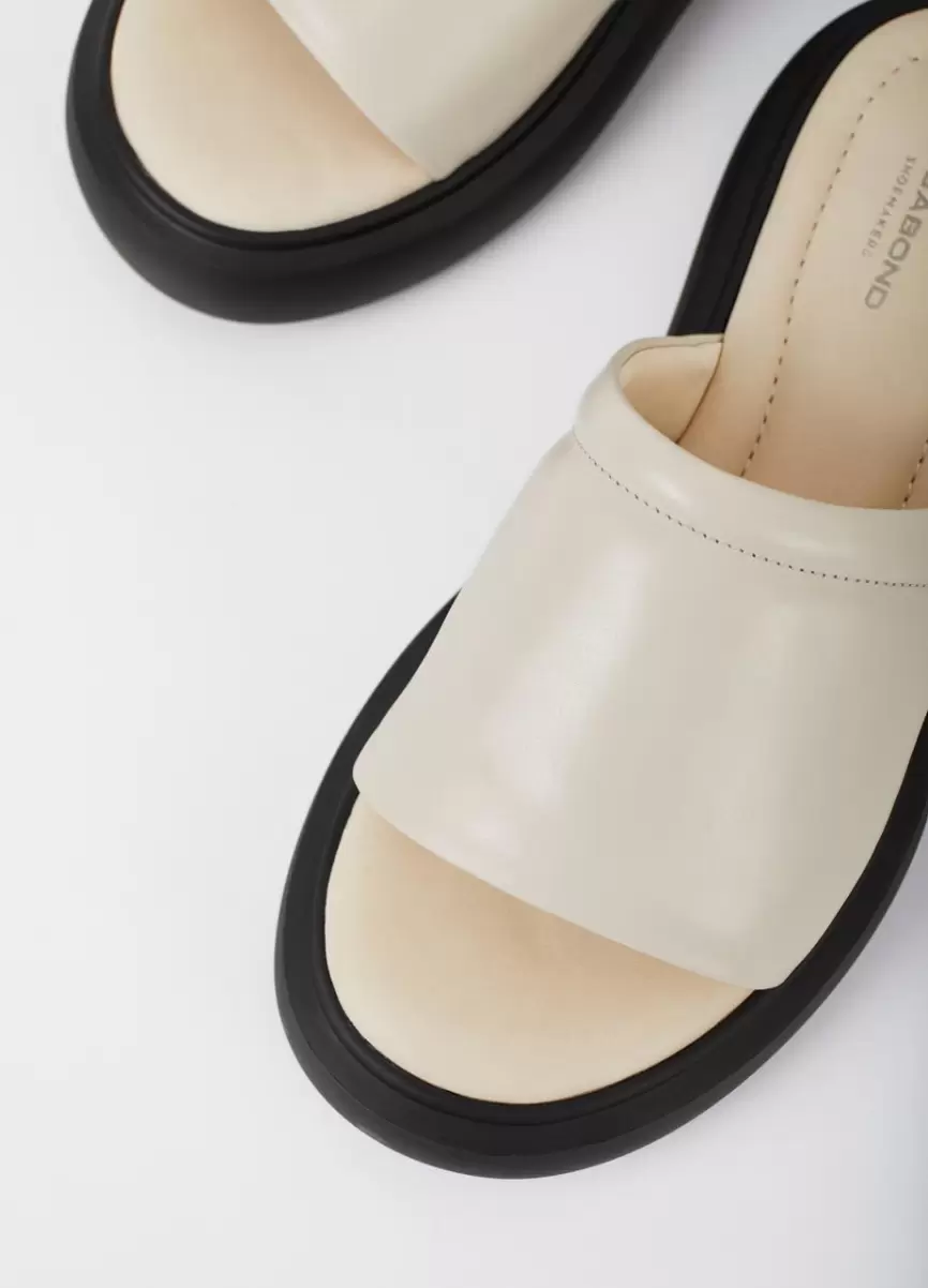 Elegante Off White Leather Mulher Blenda Sandals Sandálias Vagabond - 3