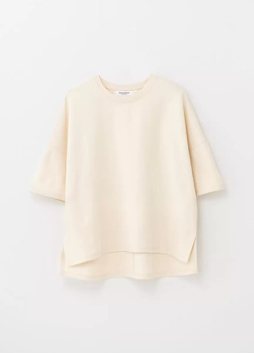 Vagabond Boxy T-Shirt T-Shirts Mulher Preço Razoável Off White Textile - 1