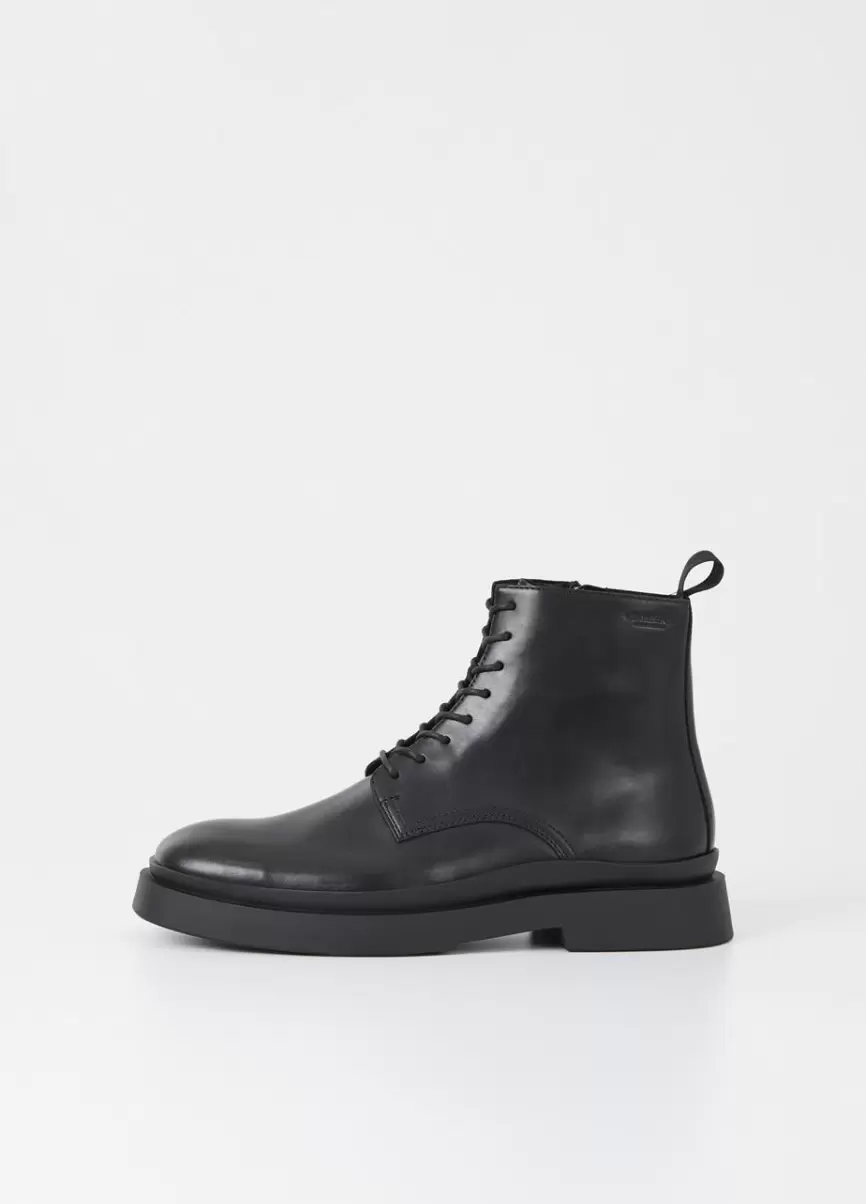 Homem Mike Boots Black Leather Garantido Botas Vagabond - 1