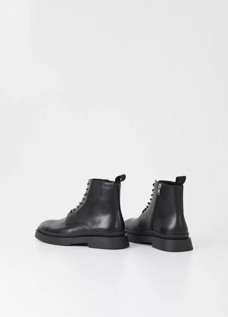 Homem Mike Boots Black Leather Garantido Botas Vagabond - 3