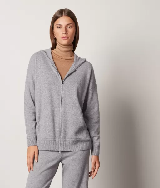 Cardigans Grey Falconeri Sweatshirt Em Ultrasoft Cashmere Com Capuz Senhora