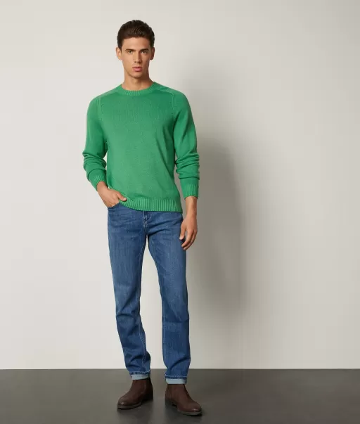 Green Camisolas Decote Redondo Camisola Com Decote Redondo Em Ultrasoft Cashmere Falconeri Homem