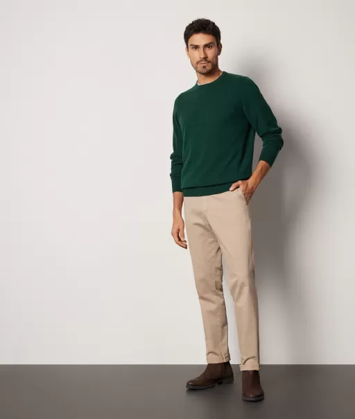 Green Falconeri Camisola Com Decote Redondo Em Ultrasoft Cashmere Homem Camisolas Decote Redondo