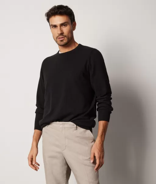 Homem Black Falconeri Camisolas Decote Redondo Camisola Com Decote Redondo Em Ultrasoft Cashmere