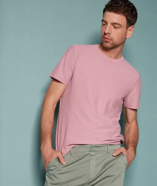 Falconeri T-Shirts E Polos T-Shirt Em Algodão Twist Pale_Pink Homem
