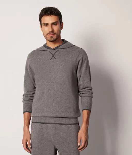Homem Grey Falconeri Sweatshirt Em Ultrasoft Cashmere Camisolas Felpa