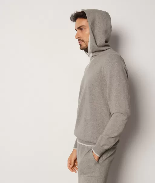Falconeri Grey Sweatshirt Em Ultrasoft Cashmere Camisolas Felpa Homem