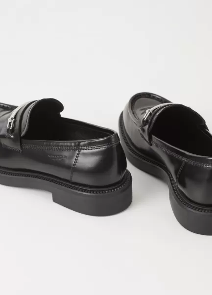 Promoção Black Polished Leather Vagabond Loafers Mulher Alex W Loafer