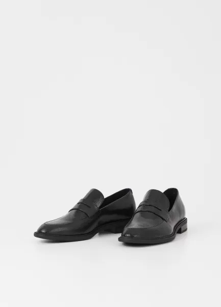 Vagabond Novo Produto Black Leather/Embossed Frances 2.0 Loafer Loafers Mulher