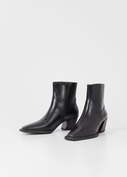 Black Leather Vagabond Alina Boots Mulher Design Botas