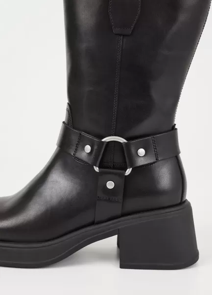 Black Leather Mulher Dorah Boots Vagabond Desconto Botas